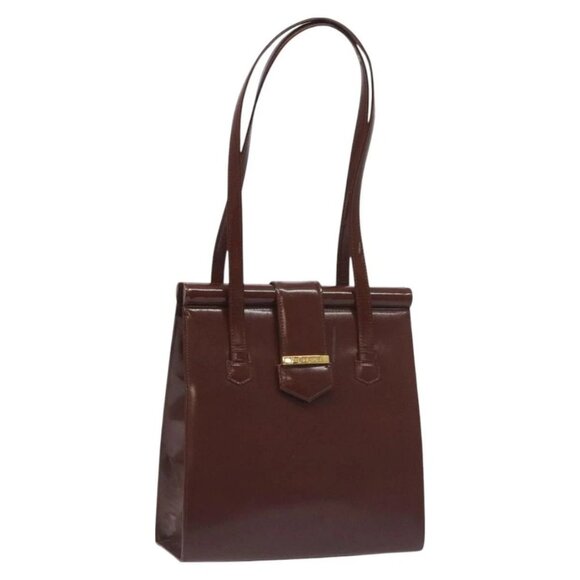 SAINT LAURENT Shoulder Bag Leather Gold Brown Auth 129422 - Picture 1 of 16